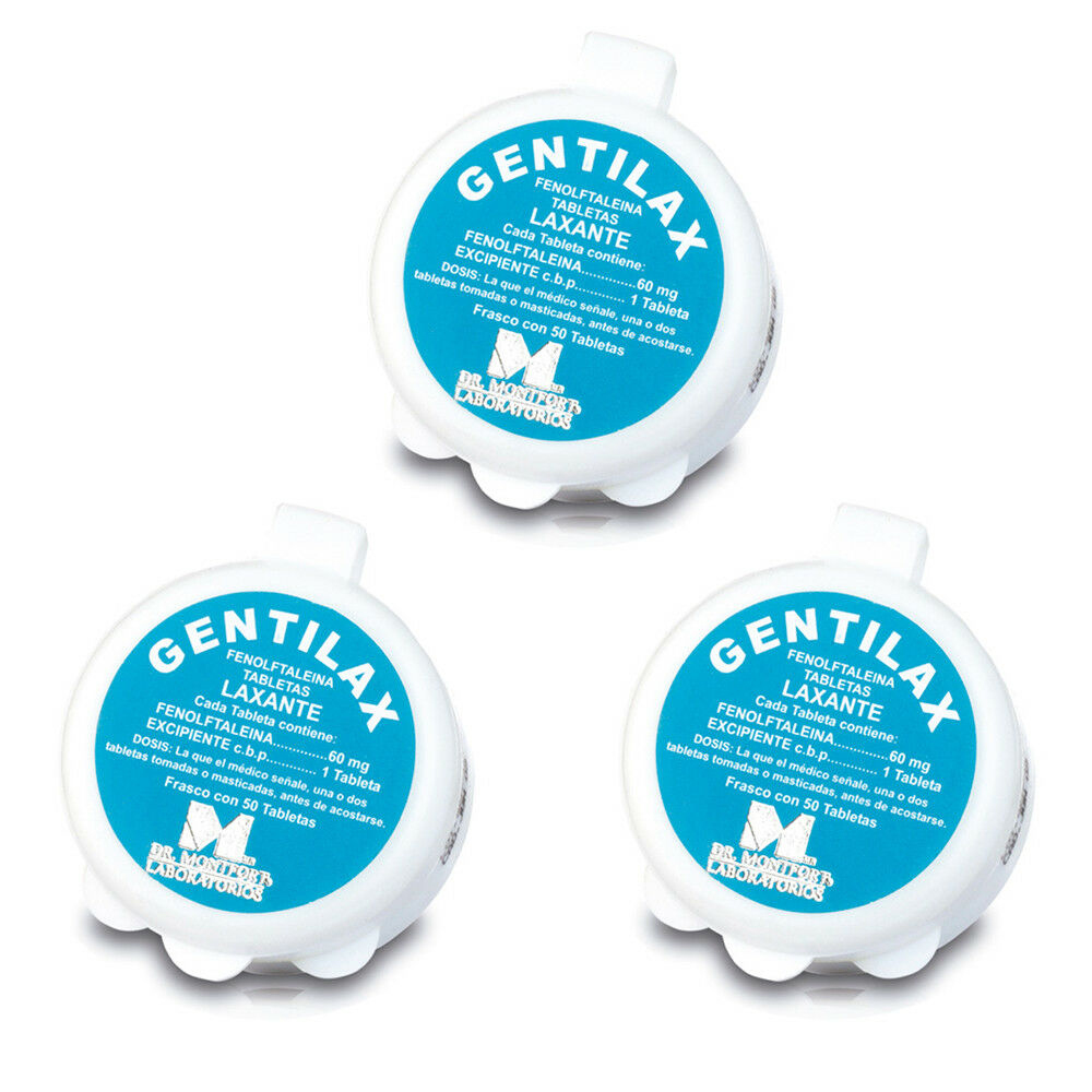 Gentilax 3 Pack LAXATIVE 60mg 150 Pills Total Constipation remedy